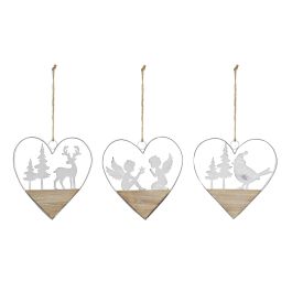 DKD Home Decor Decoración Colgante Navidad Alpina Blanco Natural 6 Unidades. Surtido Figuras (Ciervo, Ángel, Pájaro, Árbol). 15x14 cm Precio: 17.5692. SKU: B1HAS8JC9S