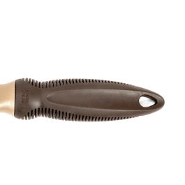 Gloria Carda Ovalada Grande Curvada y Cómoda para Perros de Pelo Largo y Duro - Cepillo Desenredante y Quita Muda con Mango Ergonómico