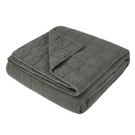DKD Home Decor Colchas 2 c25 Colcha de Algodón Lavada a la Piedra 120 gsm Estilo Boho Verde 260 x 180 cm (2 Unidades)