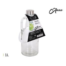 Botella de Vidrio con Asa Anna 1L | 9.8 x 9.8 x 24.4 cm Precio: 23.50000048. SKU: B19L4XE37D