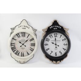 DKD Home Decor Reloj de Pared Chic Blanco y Negro, Hierro y Cristal, 61x89x6 cm (2 Unidades) Precio: 88.45584. SKU: B18446TSMY