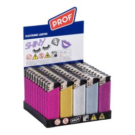 Encendedor electrónico shiny, colores surtidos euro/u