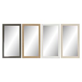Espejo de pared DKD Home Decor Cristal Natural Marrón Blanco Gris oscuro PS 4 Unidades (36 x 2 x 66 cm)