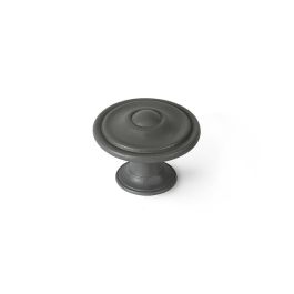 Blister con 4 pomos redondos para mueble fabricado en zamak acabado gris ceniza mod. 3110 ø35mm rei