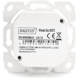 Digitus Toma de Pared CAT 6 2xRJ45 Blanco Montaje Superficie Set 5 Unidades