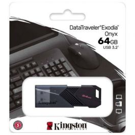Kingston DTXON/64GB Unidad Flash USB DataTraveler Exodia Onyx 64GB USB 3.2 Gen 1 Negro Mate Capuchón Móvil para Rápidas Transferencias