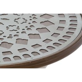 DKD Home Decor Mesita Auxiliar Vintage Dorado Marron Metal 55.5 x 53 x 55.5 cm