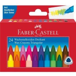 FABER-CASTELL Lápices de Cera Triangulares, 24 Unidades, Multicolor, Fácil de Manejar para Niños Precio: 20.50000029. SKU: B18LZR8XAQ