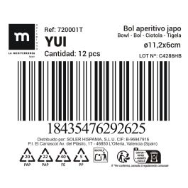Bol Aperitivo Japonés Yui Ø11.2x6 cm - Inde (36 Unidades) Bol Aperitivo Japonés Yui Ø11.2x6 cm - Inde (36 Unidades)