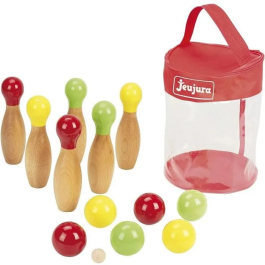 Jeujura Juegos de bolos y petanca de madera con 6 bolos y 6 bolas, bolsa de almacenamiento, a partir de 3 años Precio: 59.50000034. SKU: S7162858