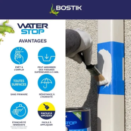 Bostik Membrana Impermeabilizante Waterstop para Reparación de Fugas Bote 1 kg Blanco