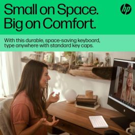 HP 350 WHT Teclado Inalámbrico Compacto Cómodo Multi-Dispositivo con Conectividad Múltiple para PC, Portátil, Tablet y Móvil