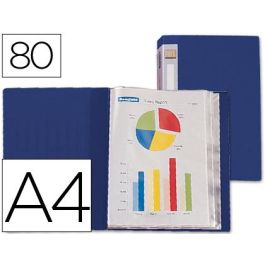 Carpeta Liderpapel Personaliza 31762 80 Fundas Polipropileno Din A4 Azul Lomo Personalizable