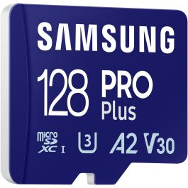 Samsung MB-MD128SA/EU Tarjeta de Memoria microSDXC PRO Plus 2023 128GB, 180MB/s Lectura, 130MB/s Escritura, Clase U3 V30 A2