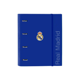 Safta Carpeta con Recambio DIN A4 Cuadro 5 mm con Goma y Separadores Real Madrid 3ª Equipación 25/26