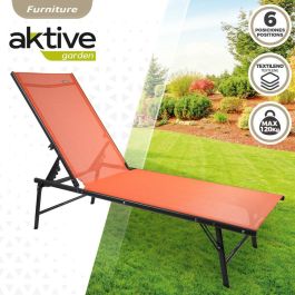 Tumbona reclinable Aktive Naranja 180 x 35 x 49 cm (2 Unidades)