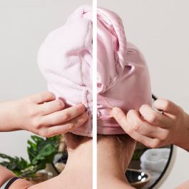 Cosmetic Club Toalla de Microfibra y Satén para Cabello, Ultraabsorbente y Antiestático, Protege y Seca Rápido, Colores Surtidos