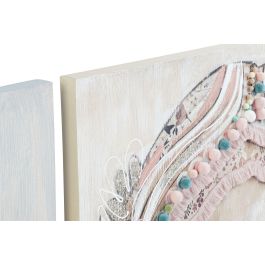 DKD Home Decor Cuadro Colonial Beige Gris 90x90 cm - Set 2 Unidades con Diseño de Cara - Pintado a Mano Lienzo Pino DKD Home Decor Cuadro Colonial Beige Gris 90x90 cm - Set 2 Unidades con Diseño de Cara - Pintado a Mano Lienzo Pino