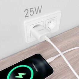 Aisens Cargador USB-C PD3.0 25W con Tecnología Power Delivery para móviles, cámaras y tablets, Blanco