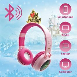 Lexibook LEX1695205330983 Auriculares Bluetooth de Princesas Disney con efectos de luz