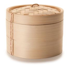 Ibili Vaporera de bambú 20 cm con tapa y 2 bandejas para cocinar al vapor, ideal para cocina tradicional Precio: 19.49999942. SKU: B1DELH63EP