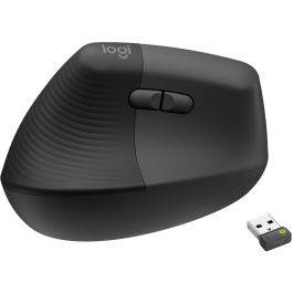 Logitech Lift Vertical Ergonomic Mouse para Zurdos, 57° Inalámbrico Bluetooth/Logi Bolt con SmartWheel para Negocios