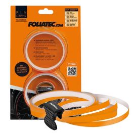 Foliatec FO34388 Tiras Adhesivas Pin Stripe para Llantas de Coche, Naranja con Ayuda de Montaje, 8.6m (4x2.15m) x 6mm