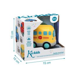 KioKids Bus Escolar de Juguete con Luz y Sonido para Bebés +12 Meses, 23 Melodías y Sonidos, Plástico Amarillo