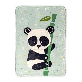 Manta HappyFriday Moshi Moshi Panda Garden Blue Multicolor Microfibra 110 x 140 cm