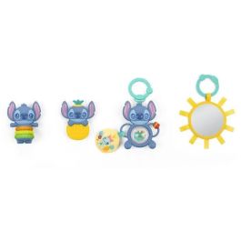 Disney Baby BRI0074451174733 Stitch - Set de Regalo de Nacimiento 4 Juguetes para Recién Nacidos: Sonajero, Mordedor y Multisensoriales