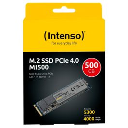 Intenso MI500 Disco Duro Interno Sólido SSD 500GB PCIe Gen 4x4 NVMe 1.4 Lectura 5300 MB/s Escritura 4000 MB/s
