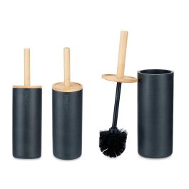 Escobillero de Resina con Tapa de Bambú Negro - Berilo 10.2x38x10.2 cm (4 Unidades) Precio: 45.78999975. SKU: B18DKHZRDE
