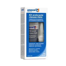 Kit acelerante + ciano m. porosos, bot. 50 g + aeros. 200 ml Kit acelerante + ciano m. porosos, bot. 50 g + aeros. 200 ml