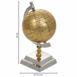 Globo Terraqueo Alexandra House Living Aluminio 12 x 24 x 12 cm