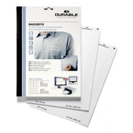 DURABLE BADGEFIX Placa identificativa autoadhesiva 40x75mm, apaisado, seda, blanco, 240 unidades Precio: 57.9900002. SKU: B14PXCAYTP