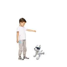 Lexibook Power Puppy - Mi perro robot inteligente, programable y táctil con control remoto, enseña números, baila y canta