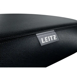 Leitz Taburete Ergo con Asiento Triangular, 5 Ruedas Giratorias, Regulable en Altura (46-59 cm), Negro, Piel Sintética