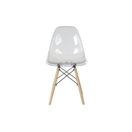 DKD Home Decor Silla de Comedor Urban Transparente Natural de PVC y Abedul, 46x83.5x50 cm, Altura asiento 43 cm, Desmontable