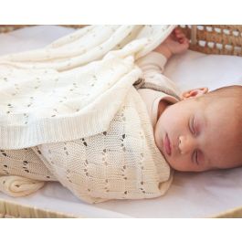 KioKids - Manta de Bebé de Bambú 100% Natural, Térmica y Suave, Certificado Oeko-Tex, Ecológica, Tamaño 80x110 cm, Ideal para Recién Nacido (+0 Meses), Color Blanco Crudo