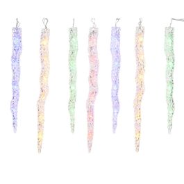 Lumineo Cortina LED Carámbanos, 60 LEDs, Blanco Cálido/Multicolor, Exterior IP44, 3,6 m, 11 Funciones