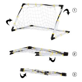 Color Baby Portería de Fútbol Plegable 90x59x59 cm con Balón e Hinchador de Plástico y Poliéster para Niños +3 Años