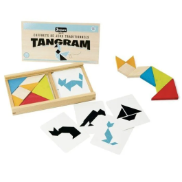 Jeujura Juego de tangram de madera Caja de madera con 7 piezas y 30 tarjetas de modelos Precio: 38.59000002. SKU: B135EFVQZW
