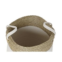 Juego de Cestas DKD Home Decor Blanco Algodón Fibra natural (41 x 41 x 52,5 cm) (7 Piezas)