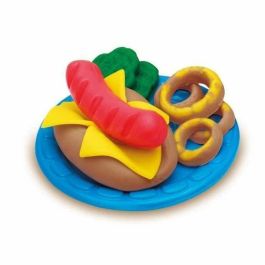 Play-Doh Juego Fiesta de Hamburguesas - Set de Plastilina con 5 Frascos, Parrilla, Moldes y Accesorios - Para Niños +3 Años