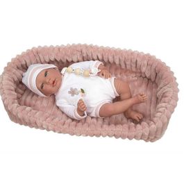 Muñecas Arias Muñeca Reborn Lola 40 cm Cuerpo Blando con Capazo Muñeco con Peso Español