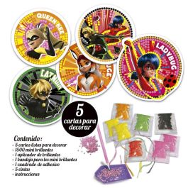 EDUCA BORRAS Mosaicos de Brillantes Prodigiosa Ladybug - 5 Cartas para Decorar con 1500 Mini Brillantes