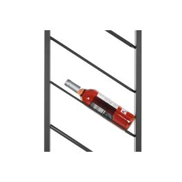 DKD Home Decor Botellero de Vino Loft de Pared Negro 8 Botellas en Metal 160x36x6 cm (Juego de 2 Unidades)