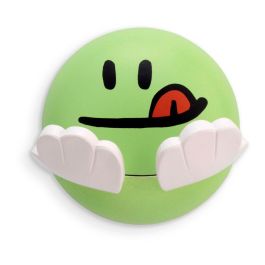 Inofix Colgador adhesivo infantil diseño cara verde para habitaciones infantiles