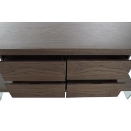 DKD Home Decor Buffet Moderno Marron Claro Transparente Cristal MDF 160 x 80 x 45 cm
