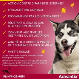 ADVANTIX 4 pipetas antiparasitarias - Para perros muy grandes de 40 a 60 kg - 4 x 6 ml ADVANTIX 4 pipetas antiparasitarias - Para perros muy grandes de 40 a 60 kg - 4 x 6 ml